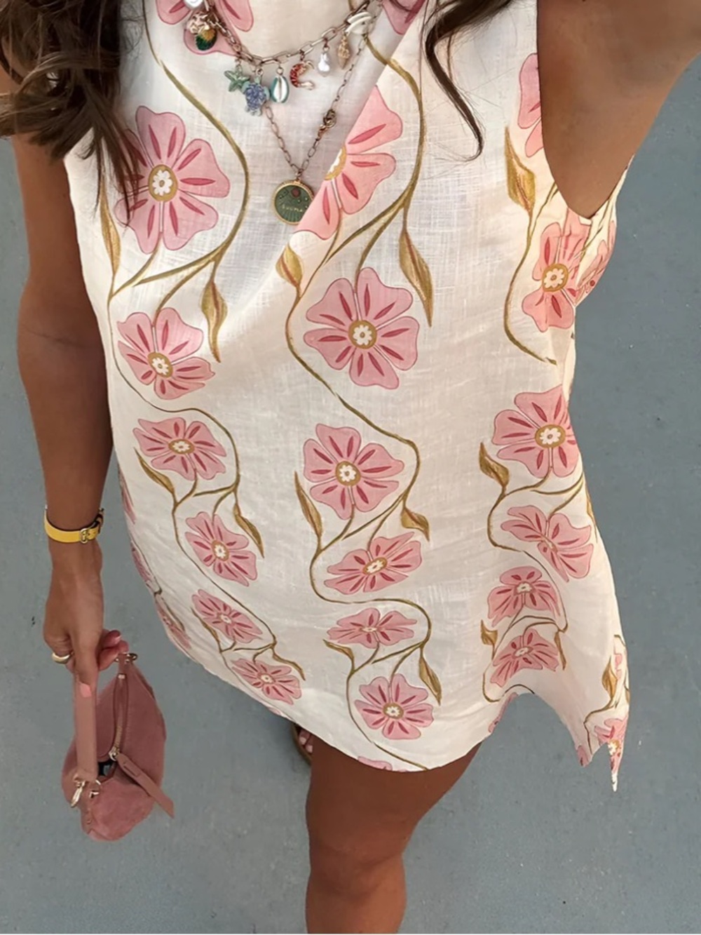 Commense Romantic Print Sleeveless Short Dress - Picture 2 of 5